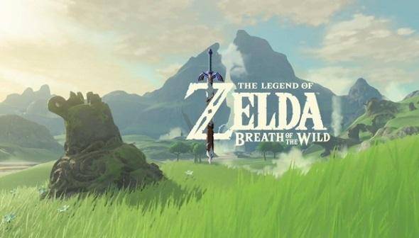 Logo i menu główne gry Legen of Zelda: Breath of the Wild - japońska mitologia i szintoizm w grach video. Artykuł o motywach z japońskiego folkloru i wierzeń szintoistycznych w grze Legenda Zeldy (w szczególności w the Legen of Zelda: Breath of the Wild). - kultura i historia Japonii w grach video, Zelda.