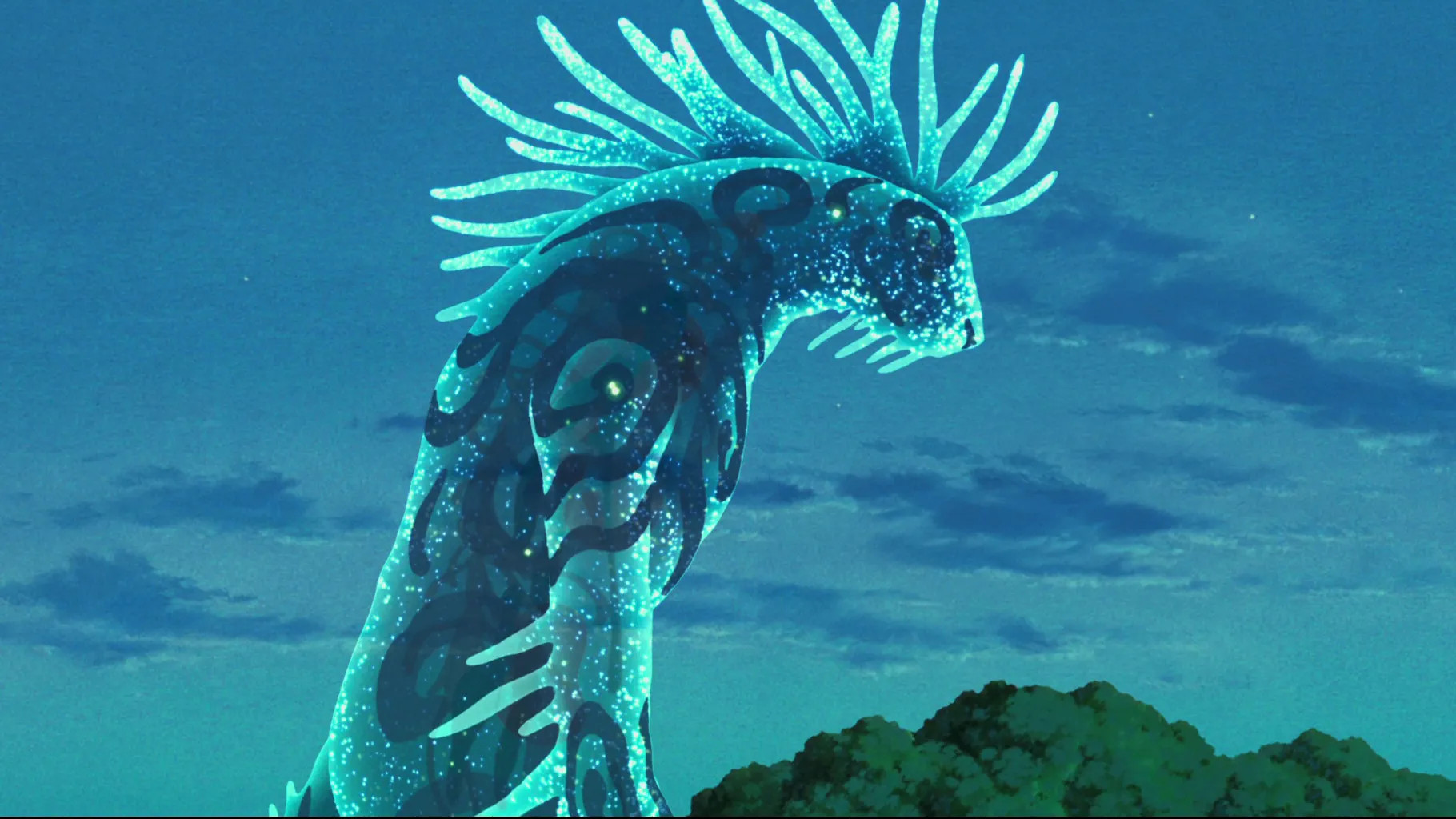 Japanese anime Mononoke Hime (PRiness Mononoke) from Ghibli studio - lord of the forest Article (essay) about Japanese Mythology in Anime and manga (Culture of Japan)