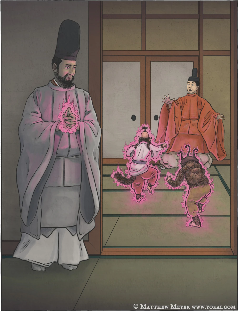 Abe no Seimei - shikigami unicestwione Artykuł o onmyodo - japońskiej sztuce magicznej z okresu Heian - oraz o jej czarnoksiężniku - onmyoji Abe no Seimei