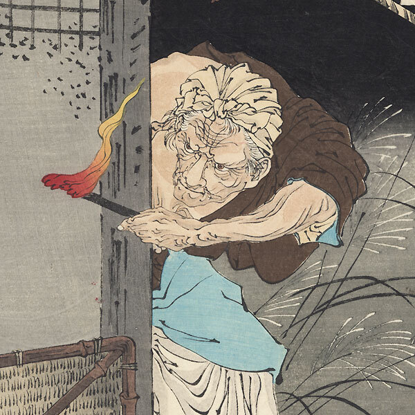 Samotnia Adachi - ukiyo-e Yoshitoshiego Interpretacja obrazu ukiyo-e Tsukioki Yoshitoshiego - "Fujiwara no Yasumasa gra na flecie w świetle księżyca".