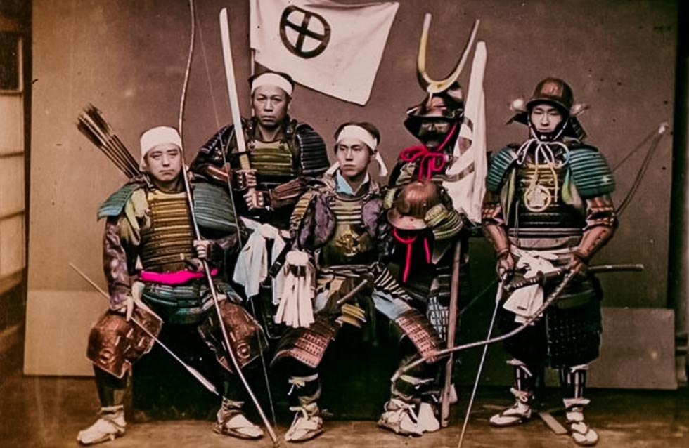 Zdjęcie samurajów z okresu Meiji, podrasowane 10 prawd historycznych o Samurajach, jako japońskiej klasie społecznej - jaki był prawdziwy samurai?