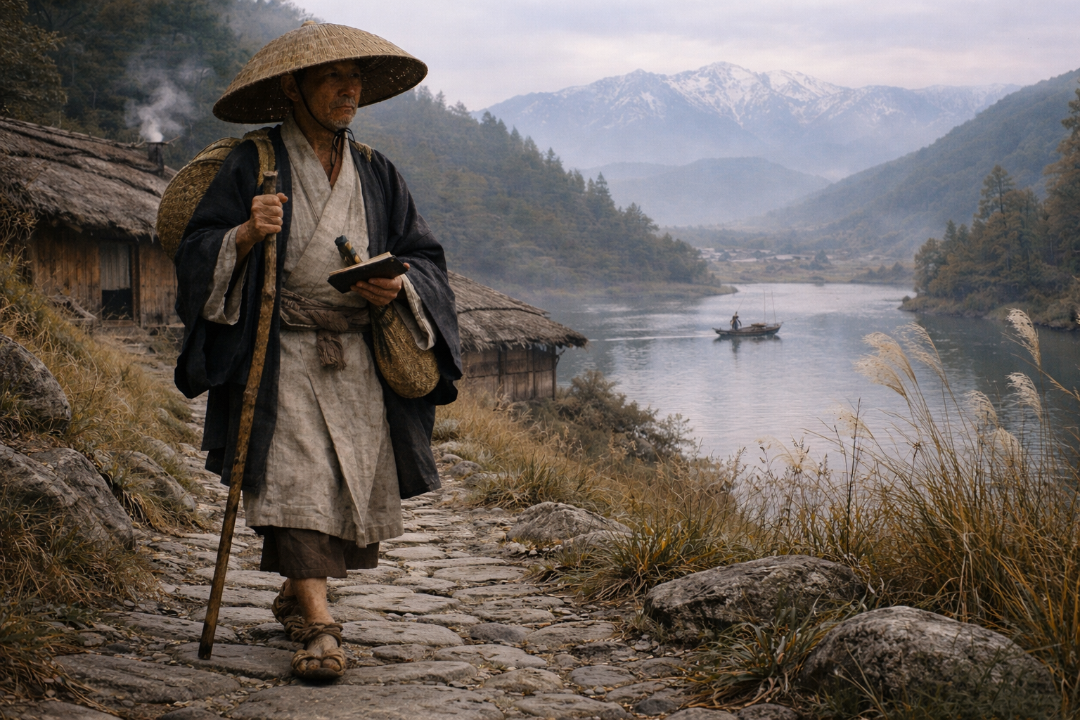 Wąska ścieżka, szeroki oddech. Na północ — w głąb kraju i siebie — z mistrzem Bashō „Oku no hosomichi” Matsuo Bashō jako opowieść o zmęczeniu rolami i o tym, co robi z człowiekiem droga: od Edo po północ Japonii, z haibun i hokku w tle. Esej o zachwycie, dyscyplinie marszu i nietrwałości (mujō)