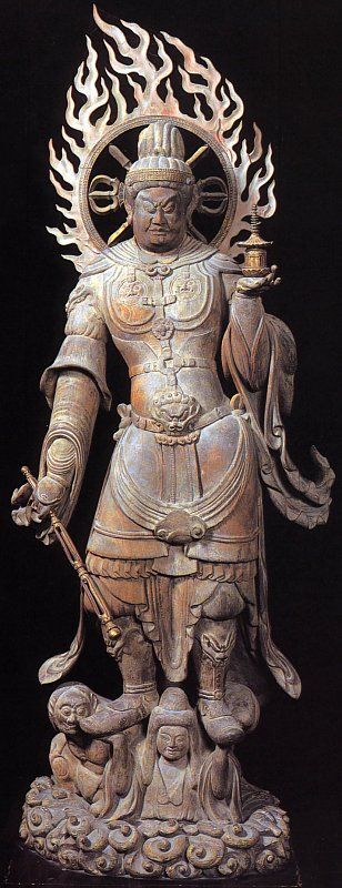 Bishamonten - statua Shichifukujin - 7 kami szczęścia w tradycji japońskiej - o fuzji kulturowej, religijnej i symbolach szczęścia i zabawy w Japonii Edo