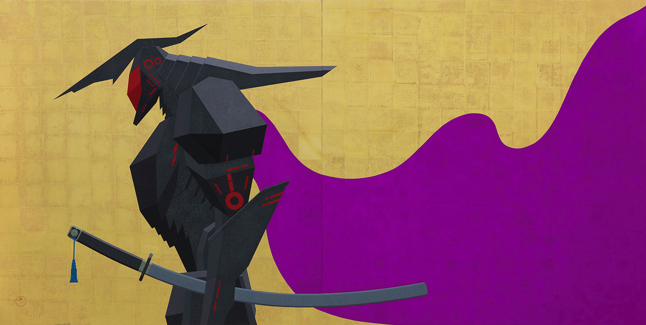 Czarny hełm i robot - japońska sztuka współczesna Analiza i interpretacja twórczości malarza-artysty Tenyouya Hishashiego. Współczesna sztuka japońska z aelementami samurajskiego stylu basara.