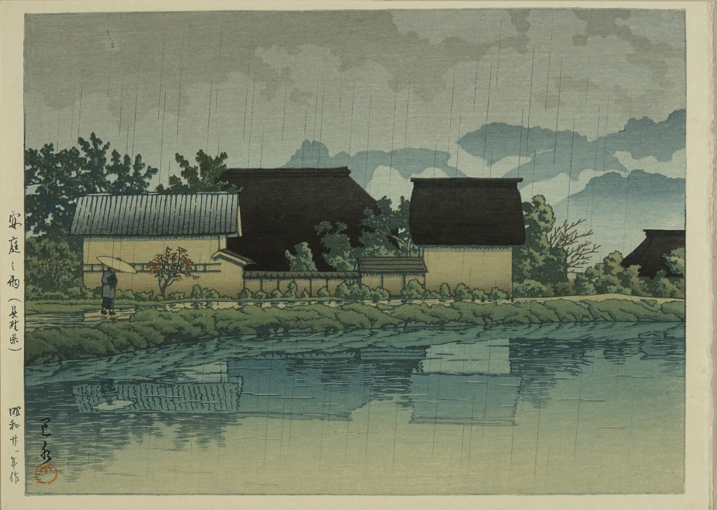 Nowoczesne ukiyo-e Esej o motywie deszczu w japońskiej sztuce ukiyo-e - jak deszcze obrazował stany ducha w Edo, takie jak mono no aware?