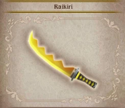 Miecz Raikiri jest też w Final Fantasy Katana Raikirimaru - legenda katany samurajskiej, która przecinała pioruny - Historia miecza klanu Tachibana.