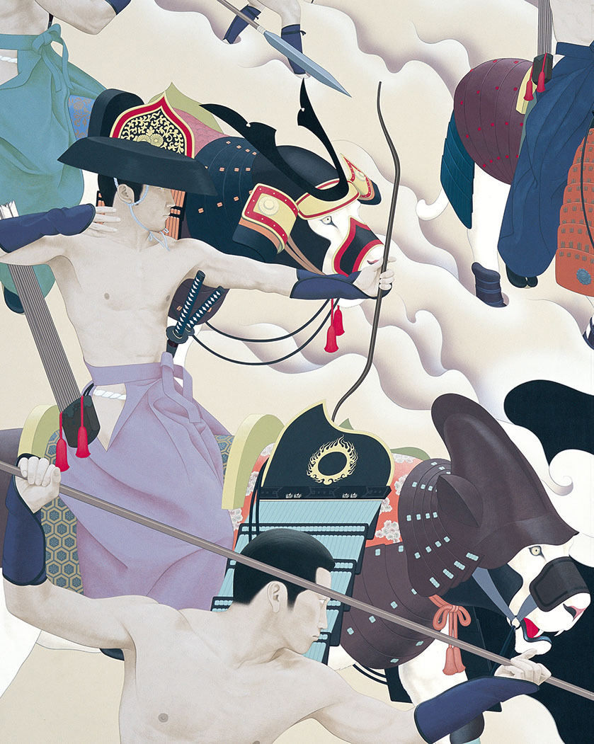 Atakujący samurajowie z obrazu Fighting Spirit Analiza i interpretacja twórczości malarza-artysty Tenyouya Hishashiego. Współczesna sztuka japońska z aelementami samurajskiego stylu basara.