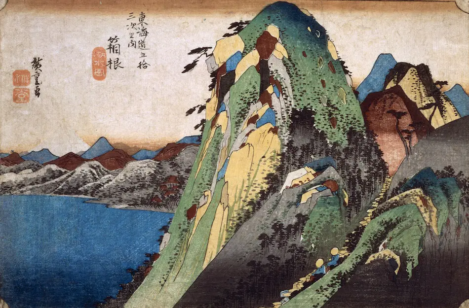 53 Stacje Tokaido Utagawy Hisroshige - japońskie ukiyo-e Hakone 53 Stacje Tokkaido autorstwa Utagawy Hiroshige (ukiyo-e): motyw drogi w Japonii ery Edo, analiza wybranych drzeworytów