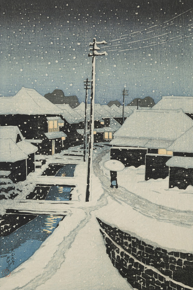 Nostalgia z ukrytym ostrzem. Shin-hanga to nie pocztówka. To diagnoza. Shin-hanga: nowe ukiyo-e w epoce fotografii. Hasui, Watanabe i Tokyo po 1923 – śnieg, nocne światło i modernizacja ukryta w detalach, między nostalgią a prawdą epoki.
