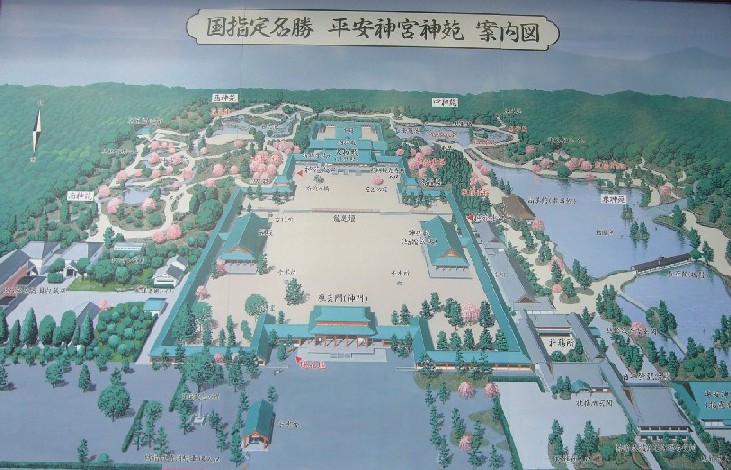 Rysunek, jak wyglądała stolica Japonii w okresie Heian - Heian-kyo Pradawny wojownik, fałszywy cesarz, mściwy demon onryo - Dlaczego grób Taira no Masakado stoi w samym centrum Tokyo?