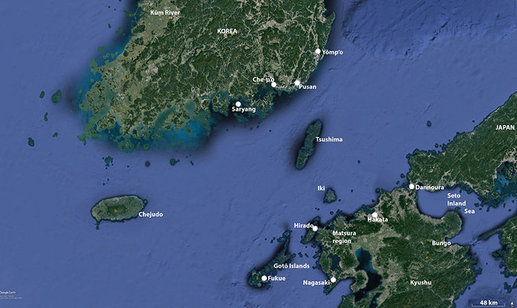 Wyspy bazy pirackie wakou - Tsushima, Iki, Hirado. Artykuł o japońskich piratach Wakou - zew wolności w czasach Japonii feudalnej.