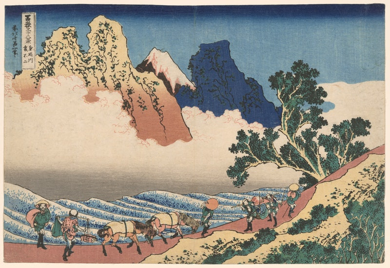 Japońska sztuka ukiyo-e Hokusai Katsushika Analiza i interpretacja filozoficzna serii ośmiu wodospadów Katsushika Hokusai - japońska sztuka ukiyo-e i mono no aware w niej.