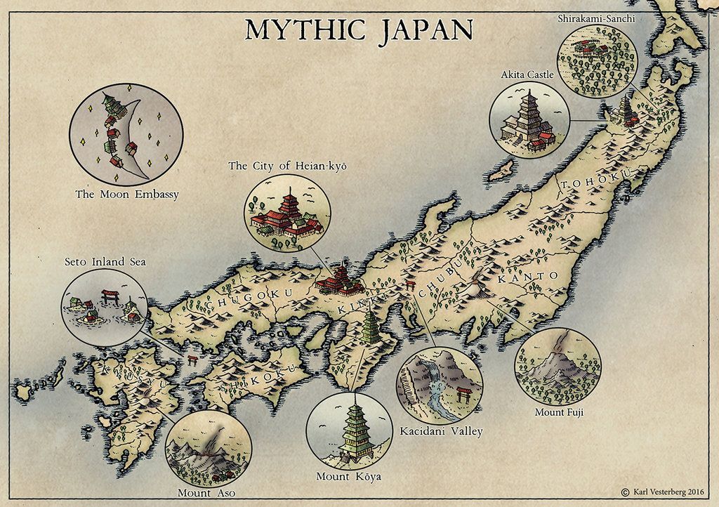 Mapa Japonii okresu Heian Interpretacja obrazu ukiyo-e Tsukioki Yoshitoshiego - "Fujiwara no Yasumasa gra na flecie w świetle księżyca".