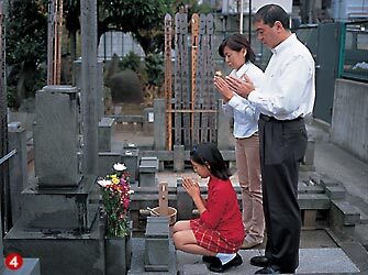 Zwyczaje na cmenatarzu w Higan Święto równonocy wiosennej po japońsku - shunbun no hi 21 marca.