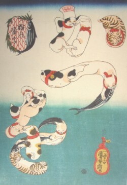 Neko no ateji - kocie homofony - ukiyo-e Artykuł o motywie kocim w sztuce ukiyo-e i historii Japonii.