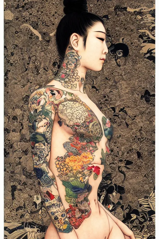 Portret kobiety z irezumi, yakuza, Japonia. Irezumi - tatuaże yakuzy. Czym są, jaka jest ich historia i co je łączy z japońską sztuką ukiyo-e?