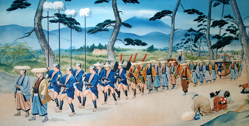 Przemarsz daimyo w Japonii Edo - sankin kotai Esej o Japonii Edo - Jak Tokugawa Ieyasu ujarzmił samurajów i zaprowadził pokój w wojennej Japonii?