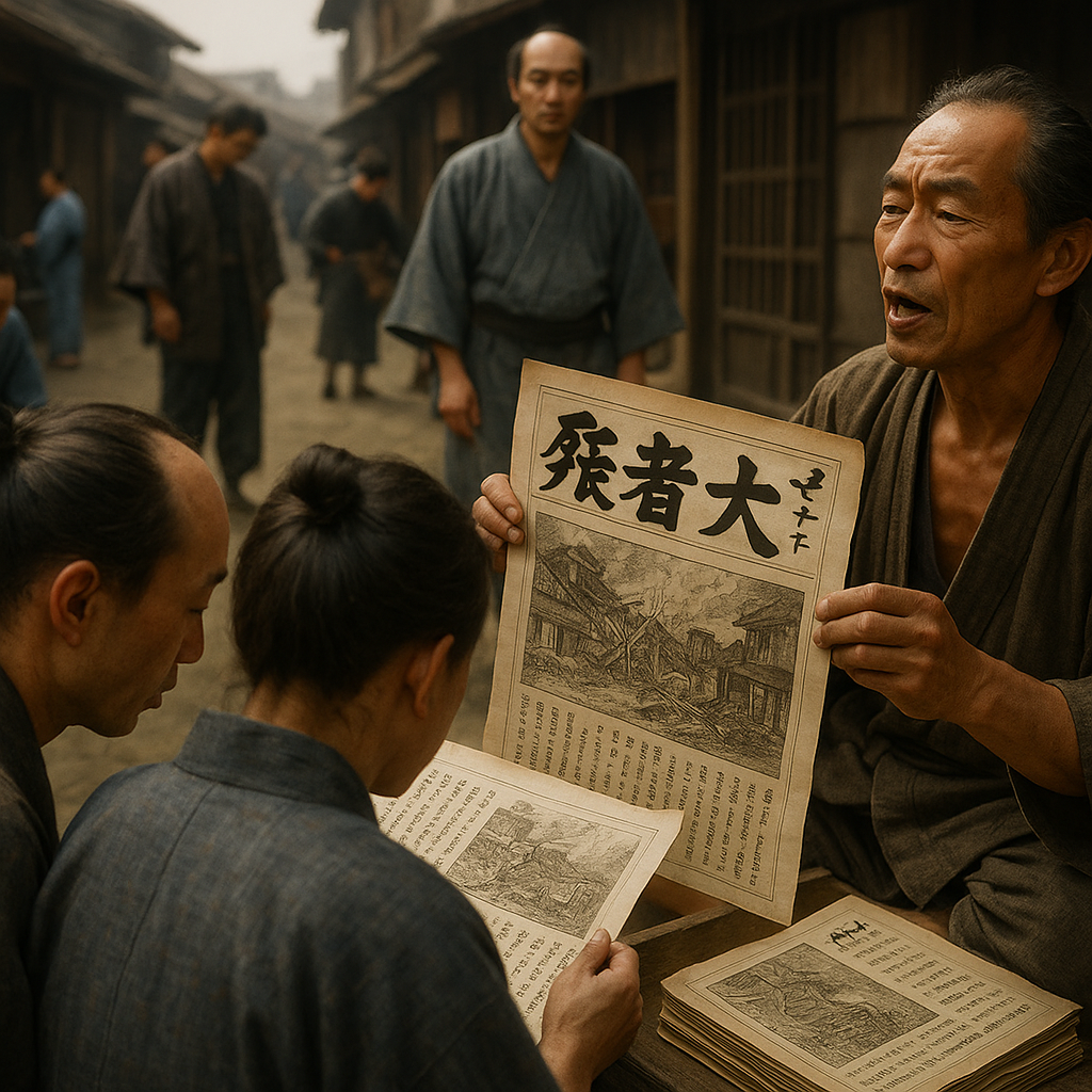 “Suicide in Yoshiwara! Fire in Honjō!” – What kind of “newspapers” were read in the days of the Tokugawa shogunate? Kawaraban – the ephemeral newspapers of the Edo period. Single-sheet woodblock prints sold on the streets of Nihonbashi and Yoshiwara, filled with news of fires, earthquakes, crimes, and miracles. What did they look like, who published them, and what role did they play in the lives of the inhabitants of the Tokugawa shogunate?