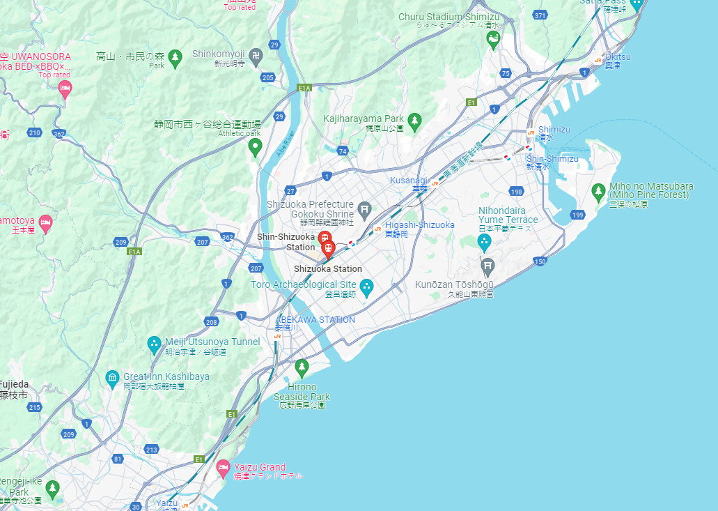 Shizouka na mapie Japonii. Artykuł o micie urbanistycznym z Japonii - stacji japońskiego metra Kisaragi. Opuszczona, mroczna stacja Kisaragi, z odmętów 2channel, relacja Hasumi.