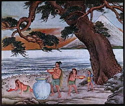 ukiyo-japn.pl - Shojo - pijany yokai z czarką sake Z japońskiej mitologii: Shōjō, czyli o yokaiu, który nie rozstawał się z sake - jaka jest jego historia oraz przesłanie?