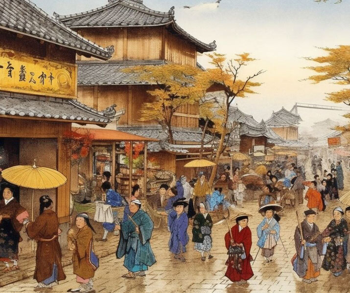 Tłoczne ulice Edo, Japonia Esej o Japonii Edo - Jak Tokugawa Ieyasu ujarzmił samurajów i zaprowadził pokój w wojennej Japonii?