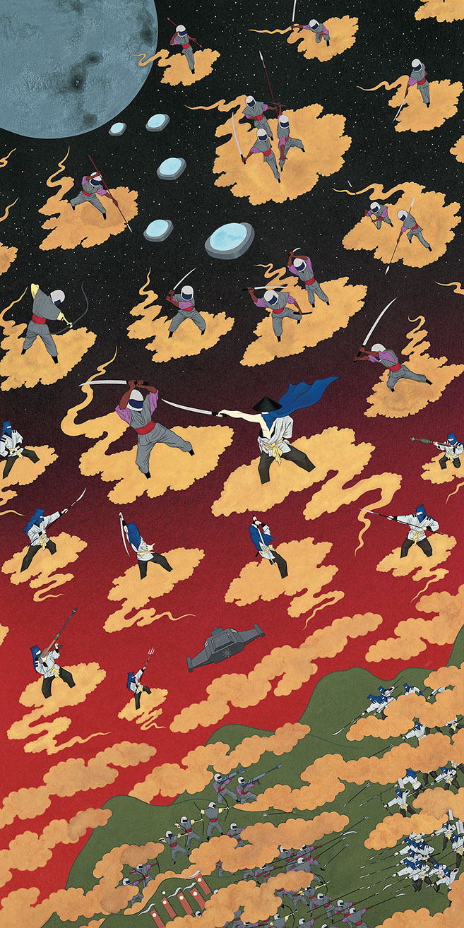 Gwiezdne wojny we współczesnej sztuce japońskiej. Analiza i interpretacja twórczości malarza-artysty Tenyouya Hishashiego. Współczesna sztuka japońska z aelementami samurajskiego stylu basara.