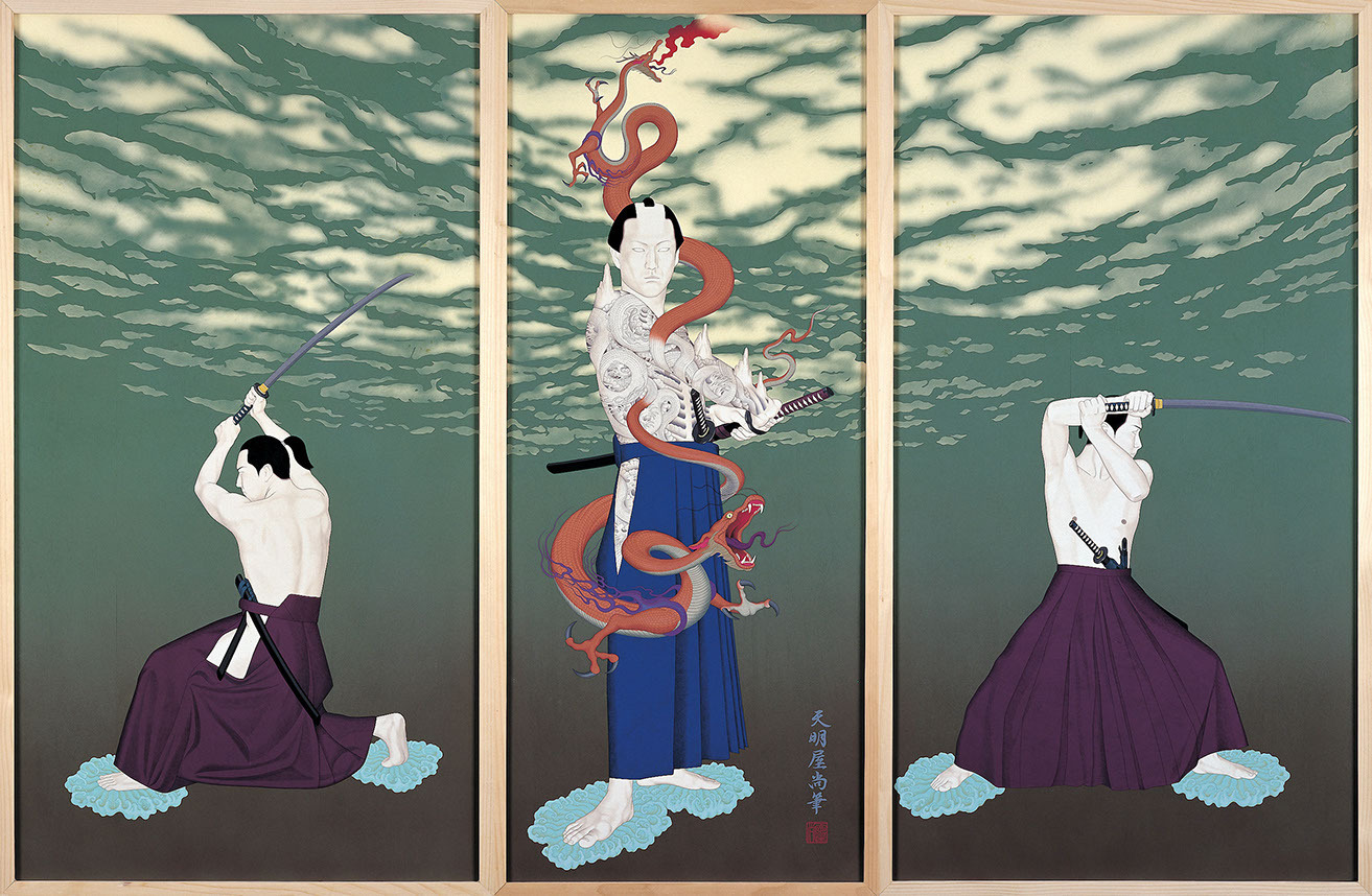 Bunshin - obraz japońskiego artysty Tenmyouya Hisashiego Analiza i interpretacja twórczości malarza-artysty Tenyouya Hishashiego. Współczesna sztuka japońska z aelementami samurajskiego stylu basara.