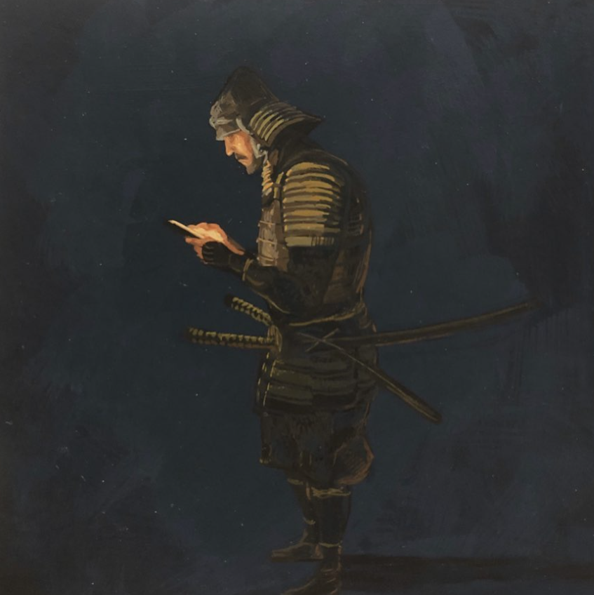 I don’t know who I am or why I’m here – so I put on a samurai armor and start scrolling. Ironic Compassion in the Art of Tetsuya Noguchi Tetsuya Noguchi and the Samurai with a Smartphone – Ironic, Moving Art about Identity, Nostalgia, and a Modern World without Rules