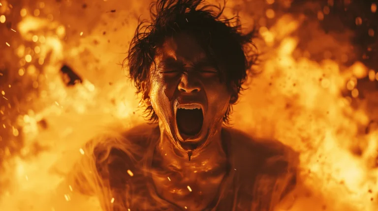 Płonące ciało Umeyamy w tunelu Inunaki 1988. Inunaki - mroczny tunel i zapomniana wioska - japońskie legendy miejskie i creepy pasta.