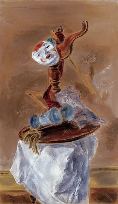 Esej o życiu i twórczości malarza-artysty Yasuo Kuniyoshiego - emigranta żyjącego na granicy między kulturą Japonii a USA. "Upside Down Table and Mask - Yasuo kuniyoshi