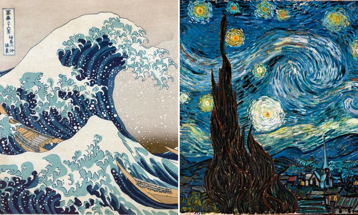 Fala Kanagawy Hiroshige i wersja Van Gogha. Esej o inspiracjach w obrazach Van Gogha japońską sztuką ukiyo-e, a w szczególności drzeworytami Utagawy Hiroshige.