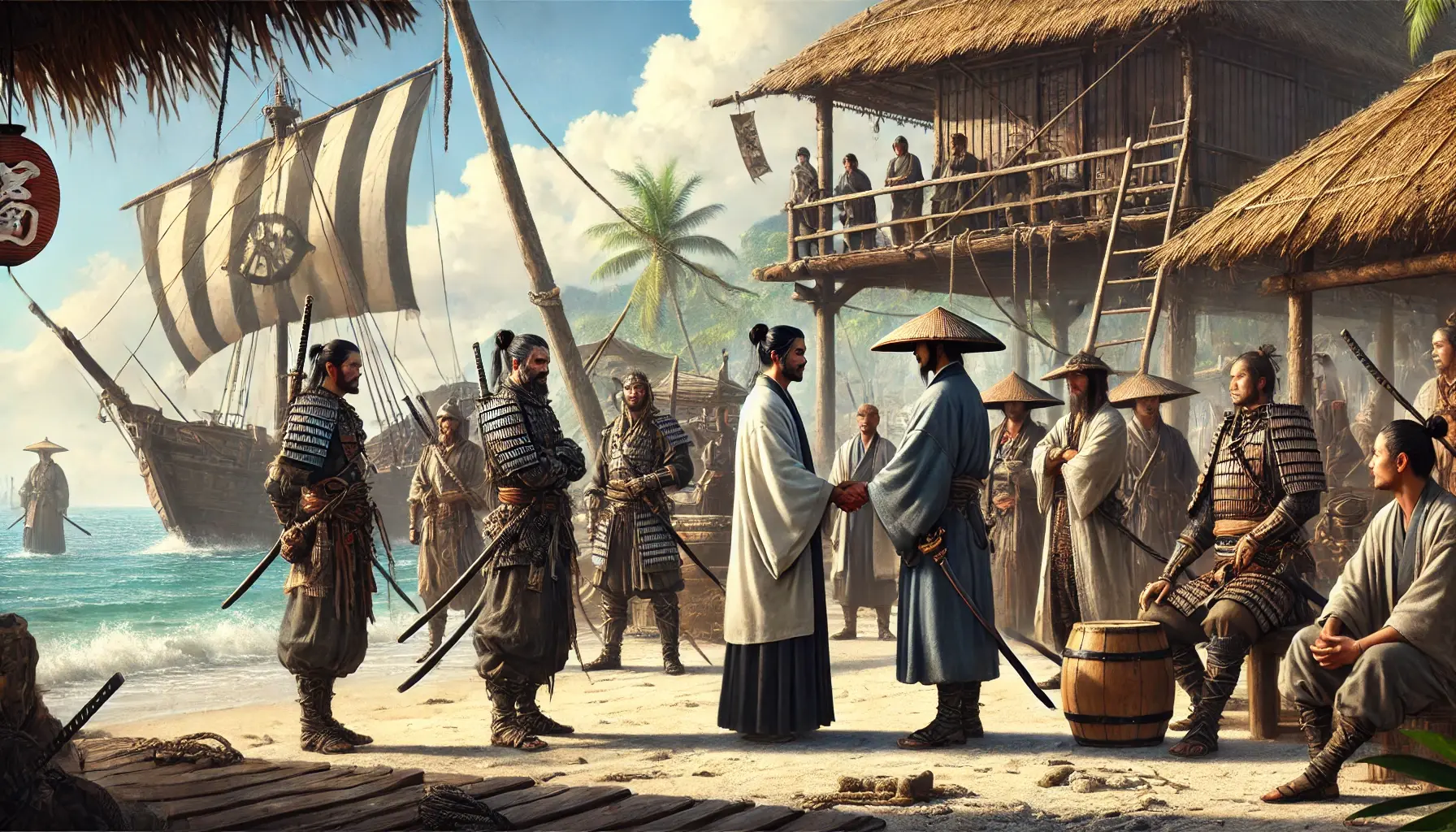 Japońscy wakou handlują z władzami daimyo. Artykuł o japońskich piratach Wakou - zew wolności w czasach Japonii feudalnej.