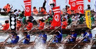 Wioślarze pod bandera mon Murakami, Japonia, kaizoku. Artykuł o japońskich piratach kaizoku z rodu Murakami - samuraje i piractwo w Japonii sengoku