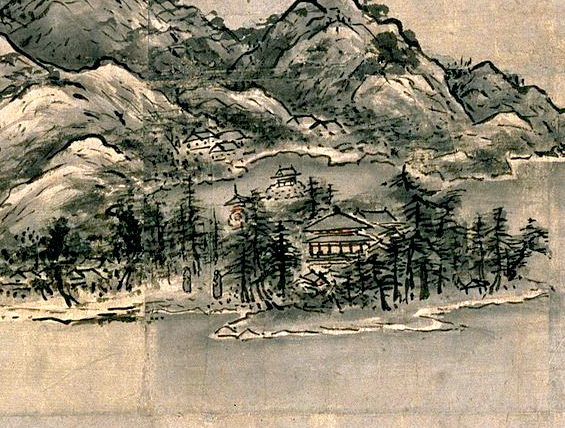 Świątynia Chionji na Amano Hashidate, Sesshu Toyo, sumi-e Analiza i interpretacja obrazu Amano Hashidate - japońskie sumi-e autorstwa Sesshu Toyo - zen w Niebiańskim Moście z XVI wieku.
