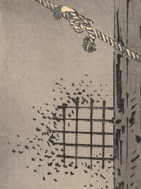 ukiyo-japan.pl - ukiyo-e about the murder on the Adachi place - Yoshitoshi's 100 Aspects of Moon Analysis of ukiyo-e painting from Yoshitoshi - The Moon of the Lonely House of Adachi and the legend about the Iwate onibaba.
