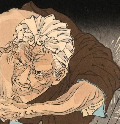 ukiyo-japan.pl - ukiyo-e about the murder on the Adachi place - Yoshitoshi's 100 Aspects of Moon Analysis of ukiyo-e painting from Yoshitoshi - The Moon of the Lonely House of Adachi and the legend about the Iwate onibaba.