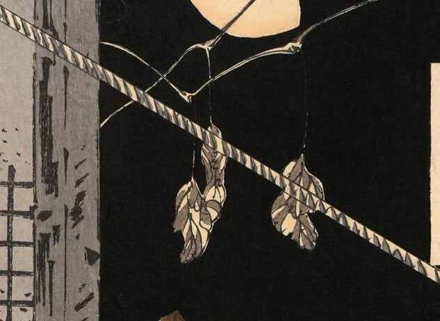 ukiyo-japan.pl - ukiyo-e about the murder on the Adachi place - Yoshitoshi's 100 Aspects of Moon Analysis of ukiyo-e painting from Yoshitoshi - The Moon of the Lonely House of Adachi and the legend about the Iwate onibaba.