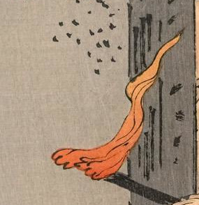 ukiyo-japan.pl - ukiyo-e about the murder on the Adachi place - Yoshitoshi's 100 Aspects of Moon Analysis of ukiyo-e painting from Yoshitoshi - The Moon of the Lonely House of Adachi and the legend about the Iwate onibaba.