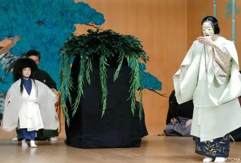 Puste naczynie. Co teatr nō robi z człowiekiem, który nic nie rozumie Co teatr nō robi z uwagą i pamięcią widza na sali. Aktor w masce widzi tyle, żeby się nie potknąć, a widownia czyta napisy, bo Japończycy też nie rozumieją tekstu.