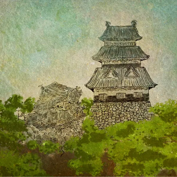 Rysunek zamku japońskiego Esej o Japonii Edo - Jak Tokugawa Ieyasu ujarzmił samurajów i zaprowadził pokój w wojennej Japonii?