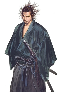 Musashi Miyamoto was a renown samurai and battle philosopher Essay about life and work of the greatest of Japanese samurais - Miyamoto Musashi, author of the Book of Five Rings (Go Rin No Sho), philosopher, tactician in Japan, 17th century (and manga and anime based on his life)