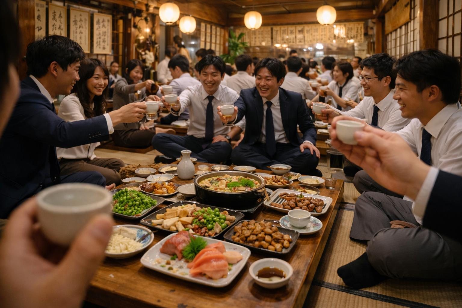 Idziemy na bōnenkai! – wśród Japończyków, w izakayi, pośród niepisanych reguł i rytuałów Firmowe bōnenkai (忘年会) to nie „zwykła impreza”, lecz rytuał domykania roku: izakaya, „kampai”, hierarchia przy stole i kontrolowany luz (無礼講). Scenki z życia, kanji i psychologia relacji w japońskiej pracy.