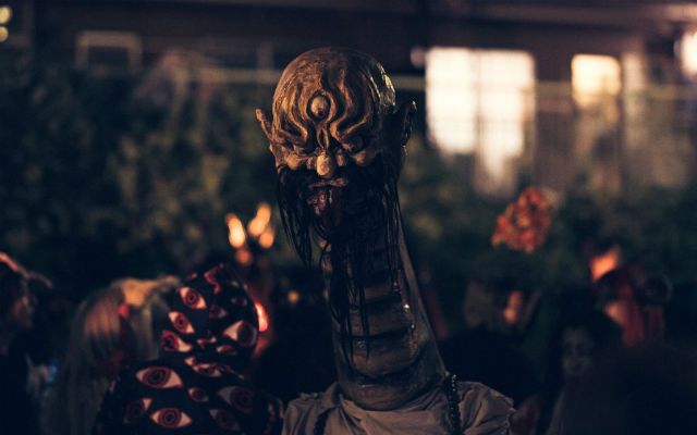 Rokurokubi youkai in a festival of hyakki yagyo. Essay about Hyakki Yagyo - Japanese mythological event of a Hundred Demons Parade, when youkais, tengu, oni and other demons walk the streets. Japanese mythology in culture, manga and anime.