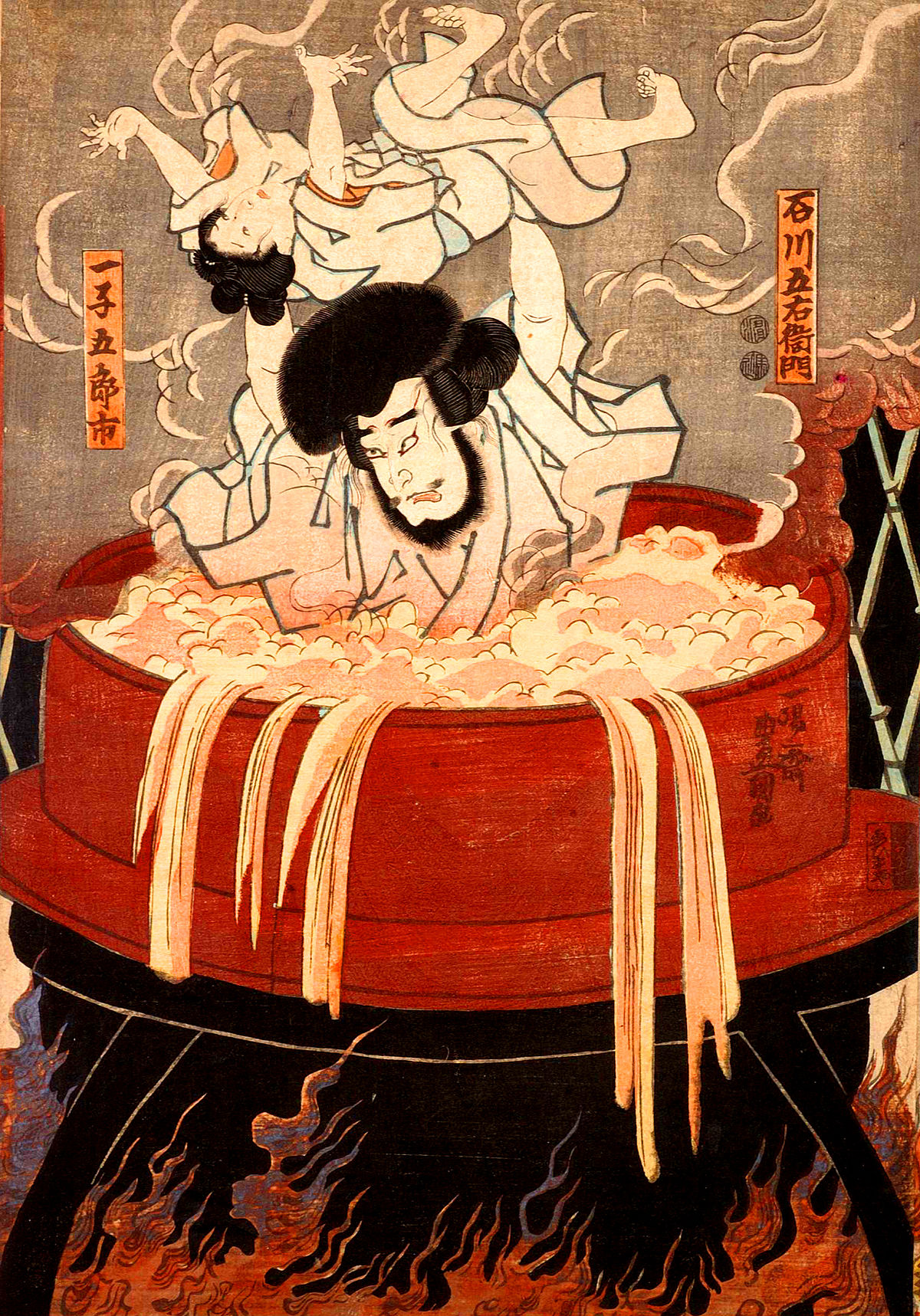 Goemon Ishikawa i jego tragicnzy koniec - śmierć w rozgrzanym oleju. Artykuł o Goemonie Ishikawie, japońskim Robin Hoodzie żyjącym w XVI-wiecznej Japonii. Życie, smierć oraz spuścizna w kinomatografii, japońskiej mandze i anime japońskiego Robin Hooda Goemona Ishikawy.
