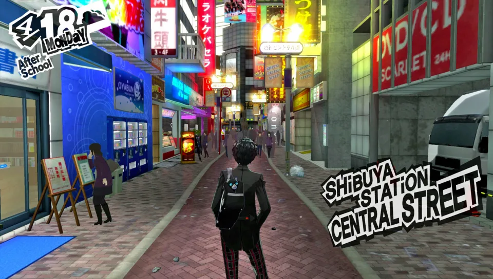 Shibuya, Tokyo, Japonia. Persona 5. Artykuł o elementach japońskiego folkloru i mitologii shintoistycznej w serii gier video Shin Megami Tensei (Persona 1 ~ 5). Persony, postacie i moty z japońskich wierzeń.