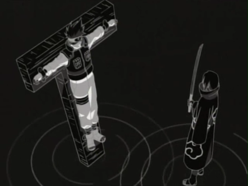 Japanese anime Naruto - Itachi tortures with his genjutsu Tsukuyomi his brother Sasuke Uchiha. 20 surprising facts about a Japanese anime and manga called Naruto. Where are the Naruto Uzamaki's googles, what was the original design of characters such as Uzamaki, Sasuke or Kakashi? What are the inspirations from Dragon Ball or manga from 1961 called Sasuke. And many more.