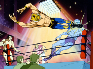 Wrestling fight on ring - Tiger Mask, Japan's anime and manga about wrestling. Article about Japanese manga and anime: Tiger Mask. Its history and special place in Poland's 90s, when it was emitted on channel Polonia 1.