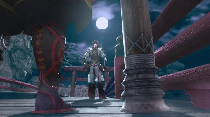 Ushiwakamaru (Yoshitsune Minamoto) meets Benkei on Gojo bridge, Kyoto, Japan. The legendary fight on Gojo bridge between a young samurai Ushiwakamaru (later Yoshitsune Minamoto) and old monk-soldier (sohei) Benkei in Kamakura period. History and culture of Japan and its influence on manga and anime.