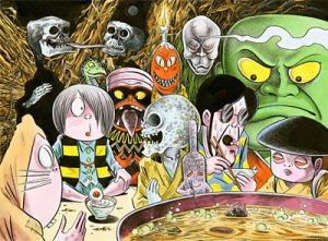 Shigeru Mizuki's manga focuses on Japanese mythology and folklore - yokai. Essay about a Japanese mangaka Shigeru Mizuki. How his traumatic war experiences and love for Japanese mythology (especially demons yokai) influenced his work on manga.