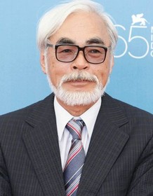 Hayao Miyazaki - photo portrait from a press conferrence Article, essay on Japanese famous anime maker, Hayao Miyazaki, author of Proncess Mononoke, Spirited Away, My Neighbor Totoro.